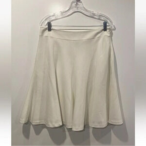 Rafaella Ivory A-Line Flounce‎ Skirt Classic Career Lined Zip Womens 12P (1085)